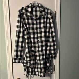 chicme Black and White Buffalo Check Shirt